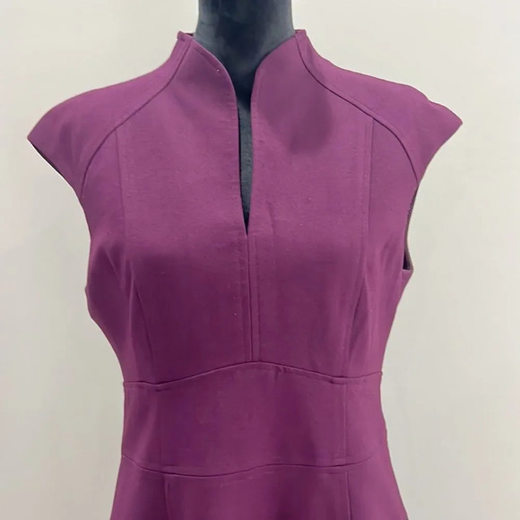 Nanette Lepore,Fit and Flare silhouette Knee Length Sleeveless Plum Dresssize 10 - Picture 6 of 12